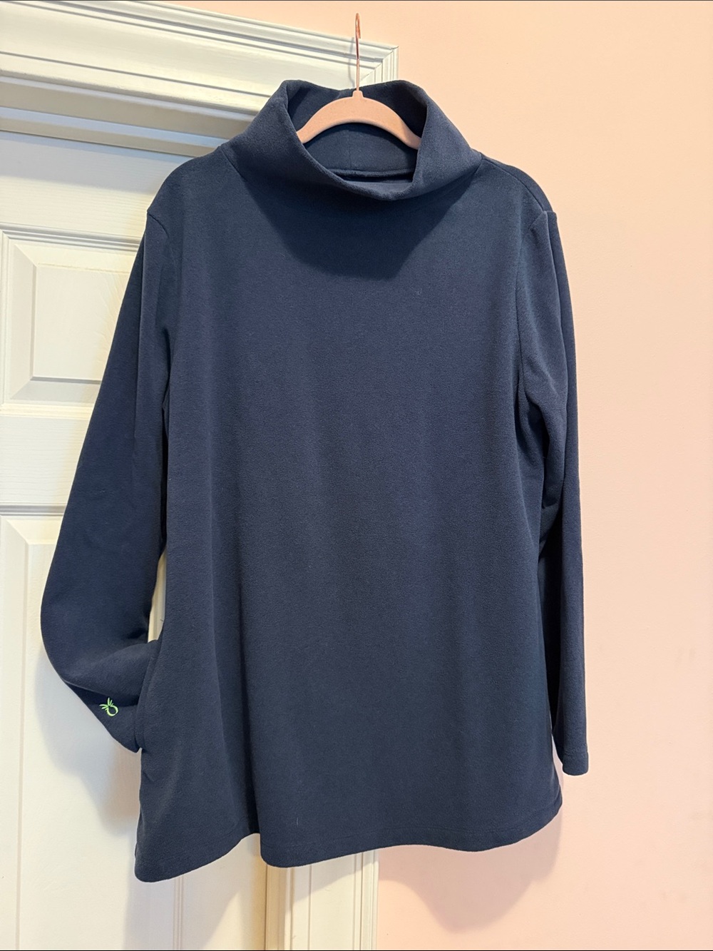 Dudley Stephens Navy Funnel Neck Pullover with pockets